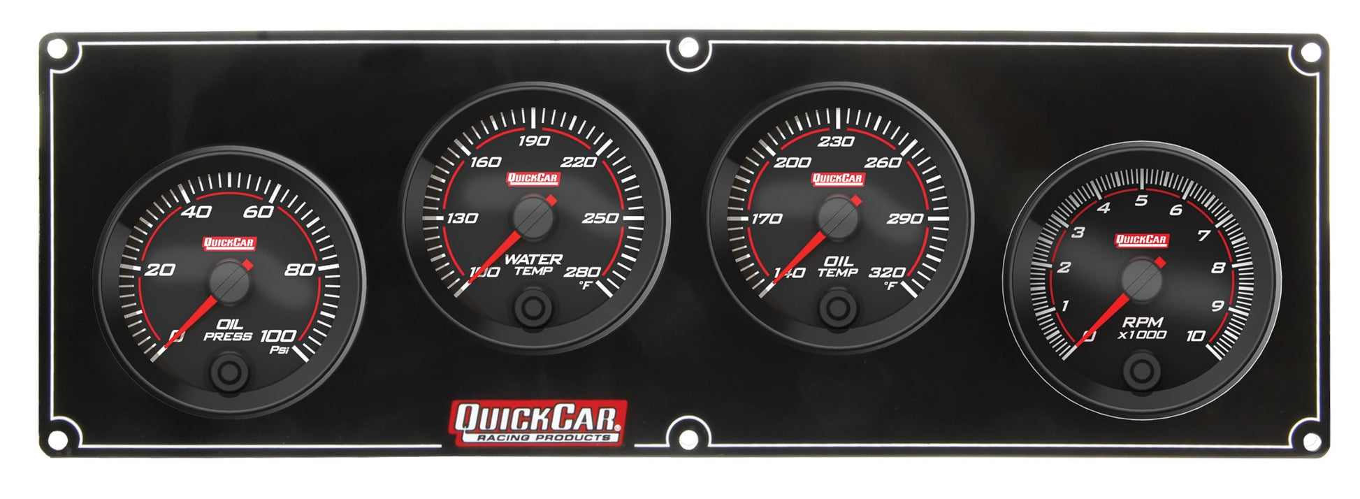 QUICKCAR RACING PRODUCTS Redline 3-1 Gauge Panel OP/WT/OT w/2-5/8in Tach QUICKCAR RACING PRODUCTS