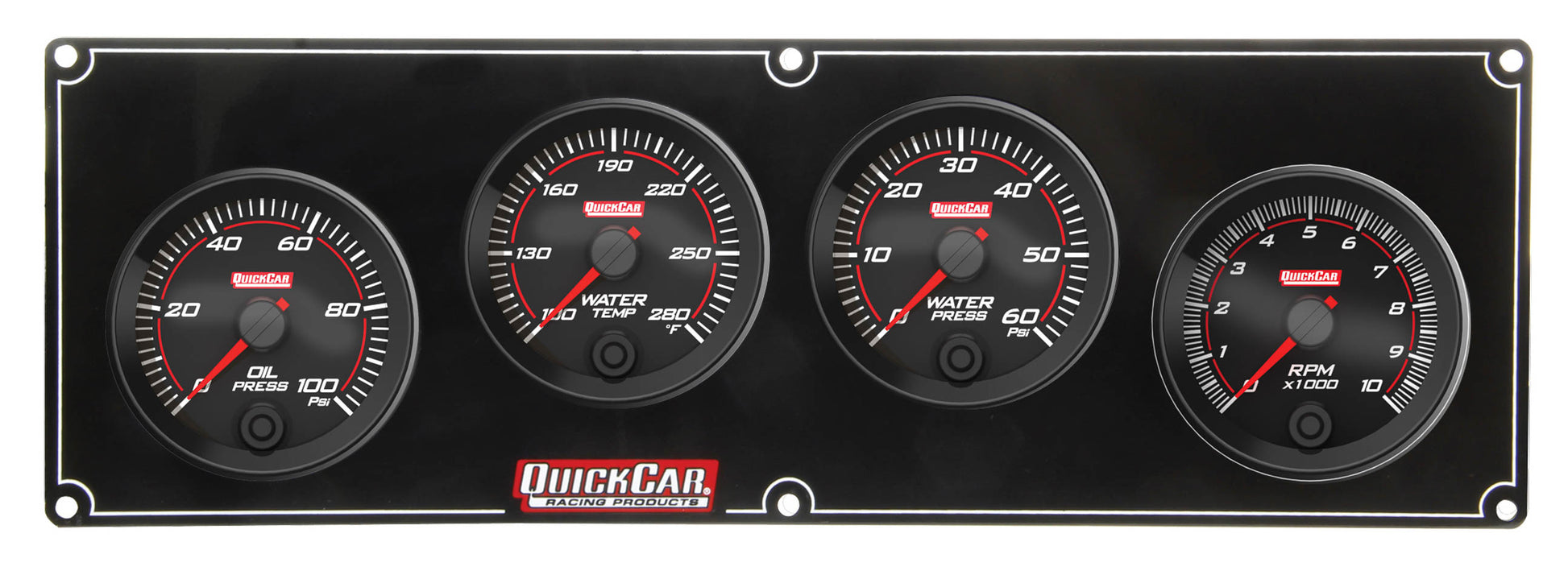 QUICKCAR RACING PRODUCTS Redline 3-1 Gauge Panel OP/WT/WP w/2-5/8in Tach QUICKCAR RACING PRODUCTS