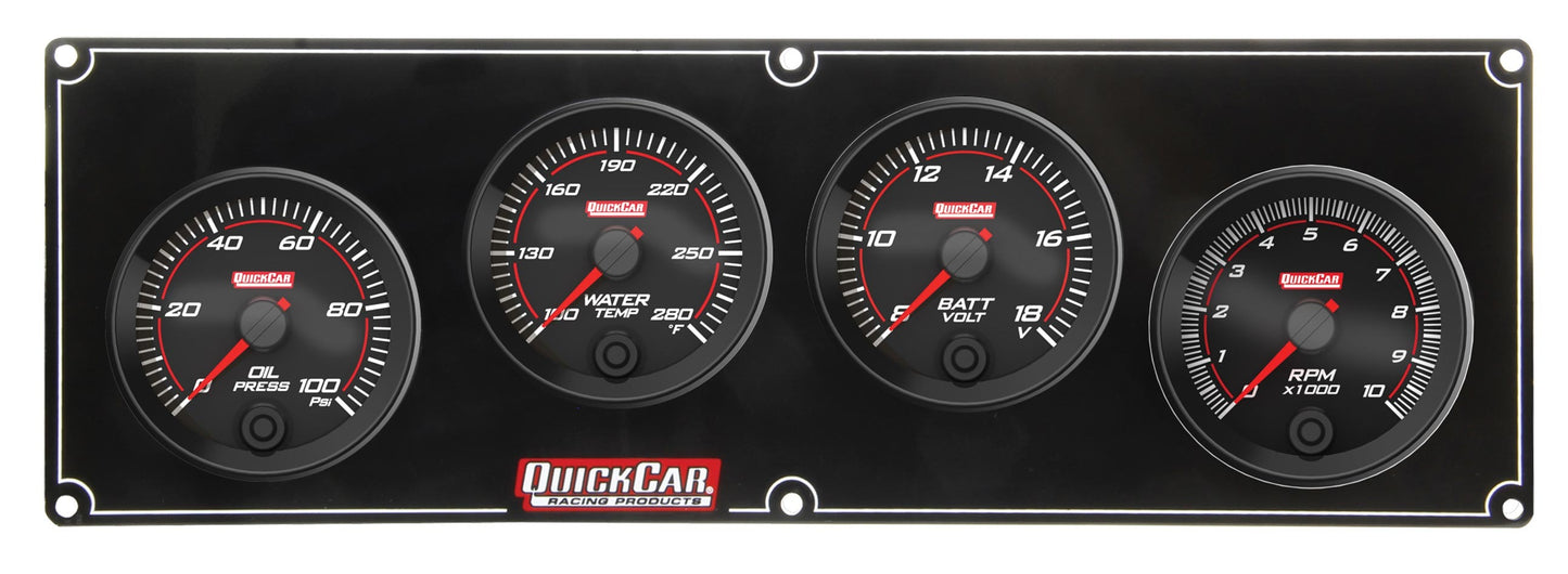 QUICKCAR RACING PRODUCTS Redline 3-1 Gauge Panel OP/WT/Volt w/2-5/8in Tac QUICKCAR RACING PRODUCTS