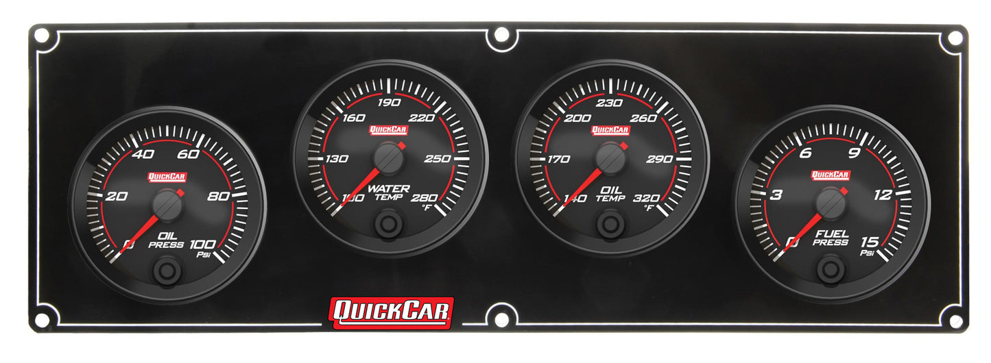 QUICKCAR RACING PRODUCTS Redline 4-1 Gauge Panel OP/WT/OT/FP QUICKCAR RACING PRODUCTS