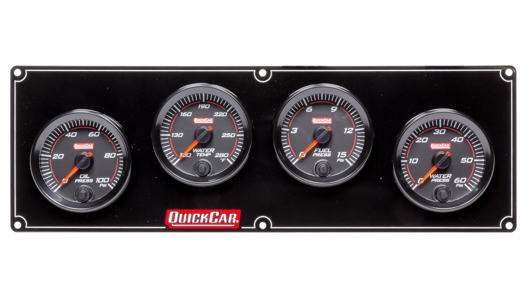 QUICKCAR RACING PRODUCTS Redline 4 Gauge Panel OP/WT/FP/WP QUICKCAR RACING PRODUCTS