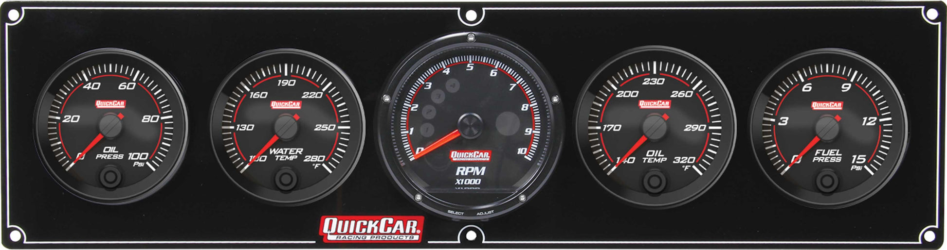 QUICKCAR RACING PRODUCTS Redline 4-1 Gauge Panel OP/WT/OT/FP w/Recall Tac QUICKCAR RACING PRODUCTS