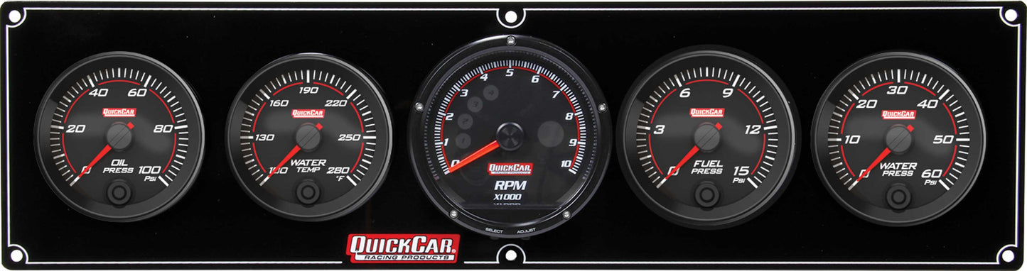 QUICKCAR RACING PRODUCTS Redline 4-1 Gauge Panel OP/WT/FP/WP w/Recall Tac QUICKCAR RACING PRODUCTS