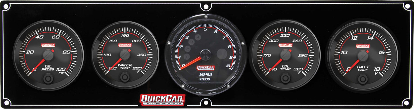 QUICKCAR RACING PRODUCTS Redline 4-1 Gauge Panel OP/WT/OT/Volt w/Recall QUICKCAR RACING PRODUCTS