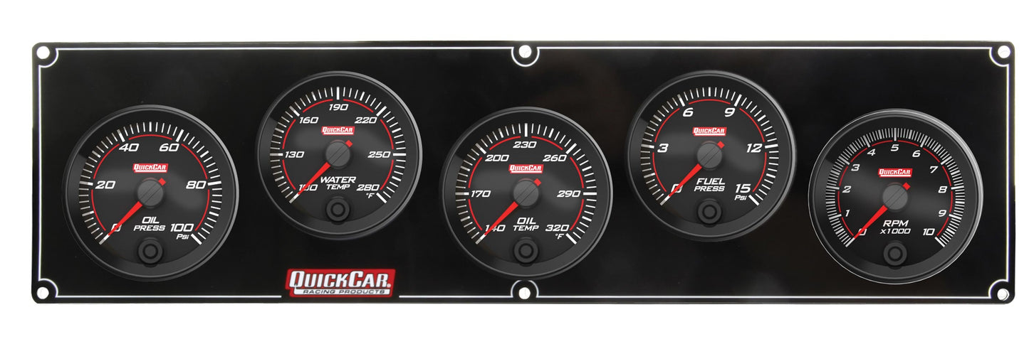 QUICKCAR RACING PRODUCTS Redline 4-1 Gauge Panel OP/WT/OT/FP w/2-5/8 Tach QUICKCAR RACING PRODUCTS