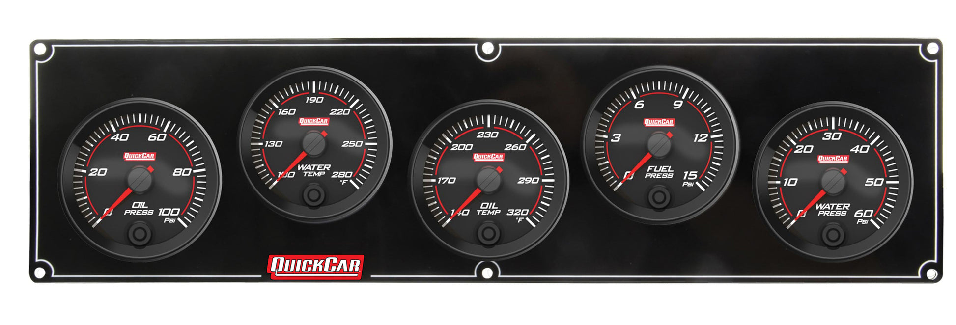 QUICKCAR RACING PRODUCTS Redline 5 Gauge Panel OP/WT/OT/FP/WP QUICKCAR RACING PRODUCTS