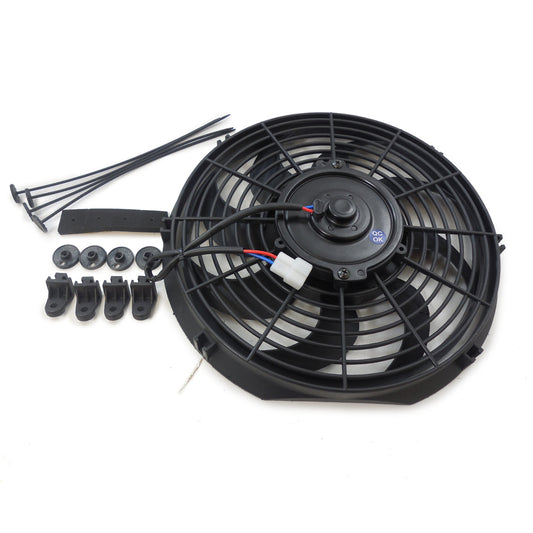 RACING POWER CO-PACKAGED 10In Electric Cooling F an 12V Curved Blades RACING POWER CO-PACKAGED