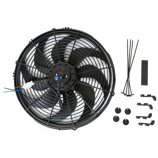 RACING POWER CO-PACKAGED 14In Electric Cooling F an 12V Curved Blades RACING POWER CO-PACKAGED