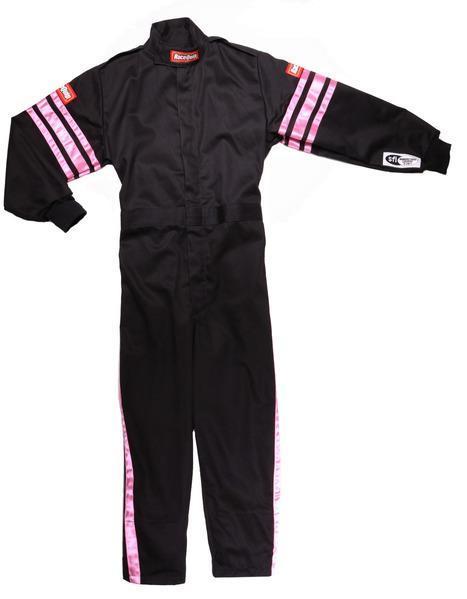 RACEQUIP Black Suit Single Layer Kids Small Pink Trim RACEQUIP