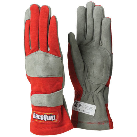 RACEQUIP Gloves Single Layer Small Red SFI RACEQUIP