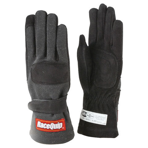 RACEQUIP Gloves Double Layer X-Small Black SFI-5 RACEQUIP