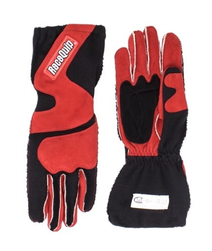 RACEQUIP Gloves Outseam Black/Red Small SFI-5 RACEQUIP