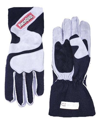 RACEQUIP Gloves Outseam Black/ Gray Small SFI-5 RACEQUIP