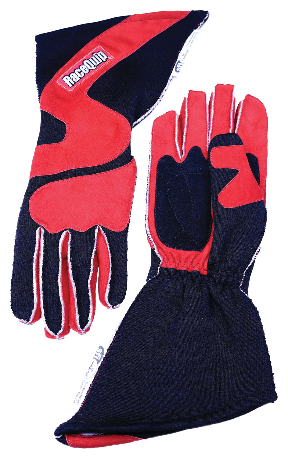 RACEQUIP Gloves Outseam Black/Red Large SFI-5 RACEQUIP