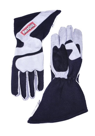 RACEQUIP Gloves Outseam Black/ Gray Small SFI-5 RACEQUIP