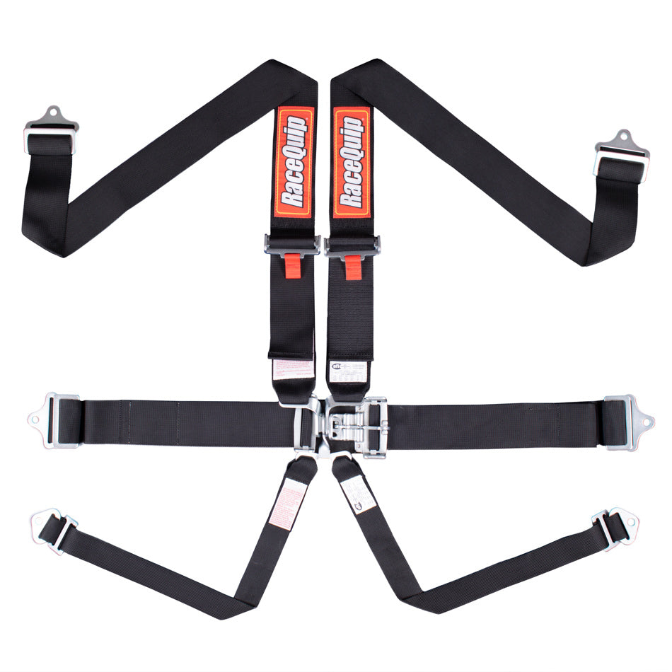 RACEQUIP 6pt Harness Set L&L Black SFI RACEQUIP