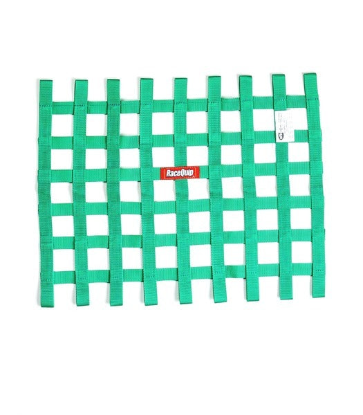 RACEQUIP Ribbon Window Net SFI Green RACEQUIP