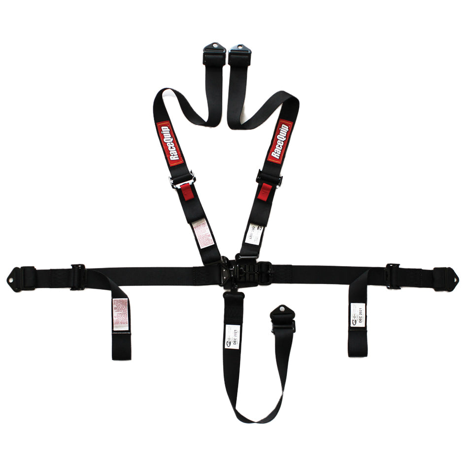 RACEQUIP Harness 5pt L&L 2in P/U Lap Black SFI 16.1 RACEQUIP