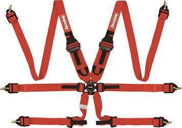 RACEQUIP 6pt Harness Camlock P/D HNR Red FIA RACEQUIP