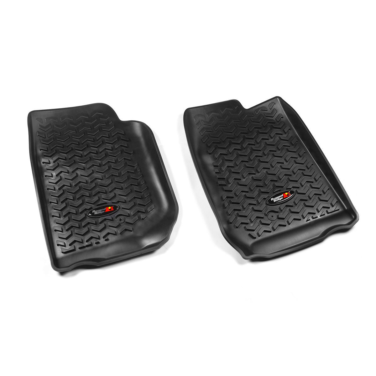 Floor Liners Front Black 07-13 Jeep Wrangler RUGGED RIDGE