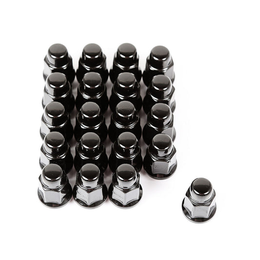 Wheel Lug Nut  Set of 20 Black  1/2-20 RUGGED RIDGE