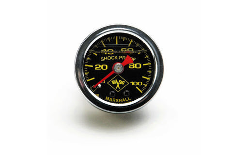 RUSSELL 0-100 PSI Fuel Pressure Gauge Blk Face/Chrm Case RUSSELL