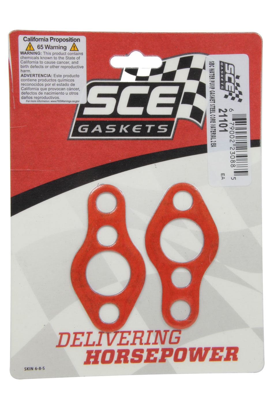 SBC Water Pump Gasket Set w/Steel Carrier 2pk SCE GASKETS