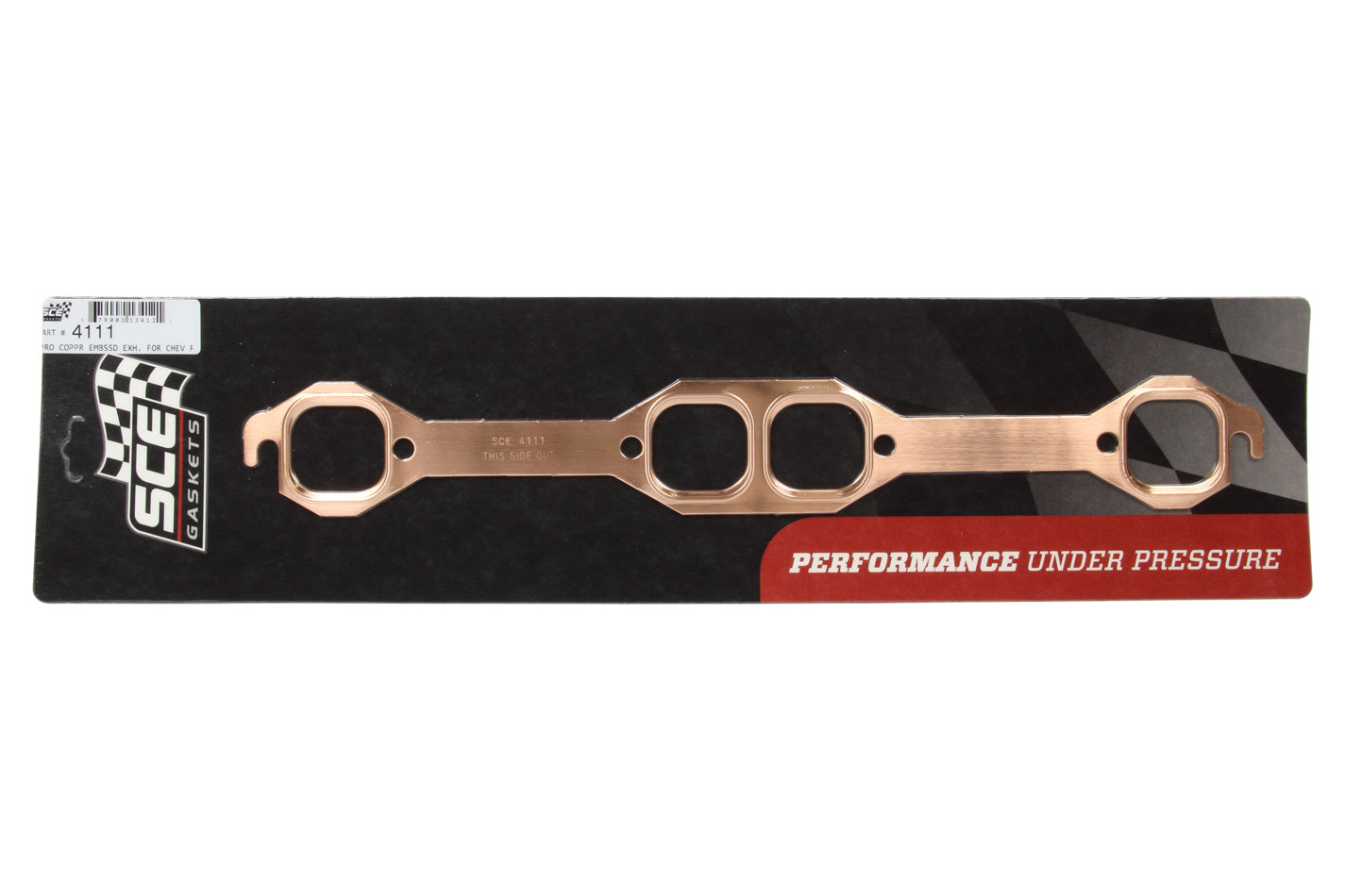 18 Degree SBC Copper Embossed Exhaust Gasket SCE GASKETS