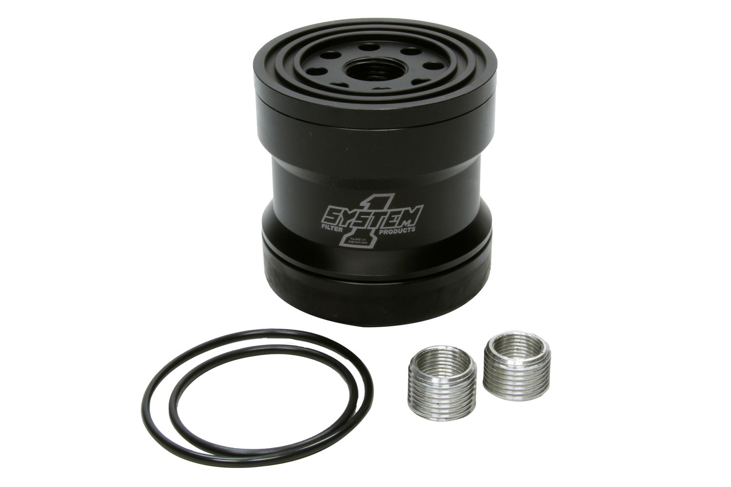 Billet Oil Filter w/Blt Cap 45 Micron - Black SYSTEM ONE