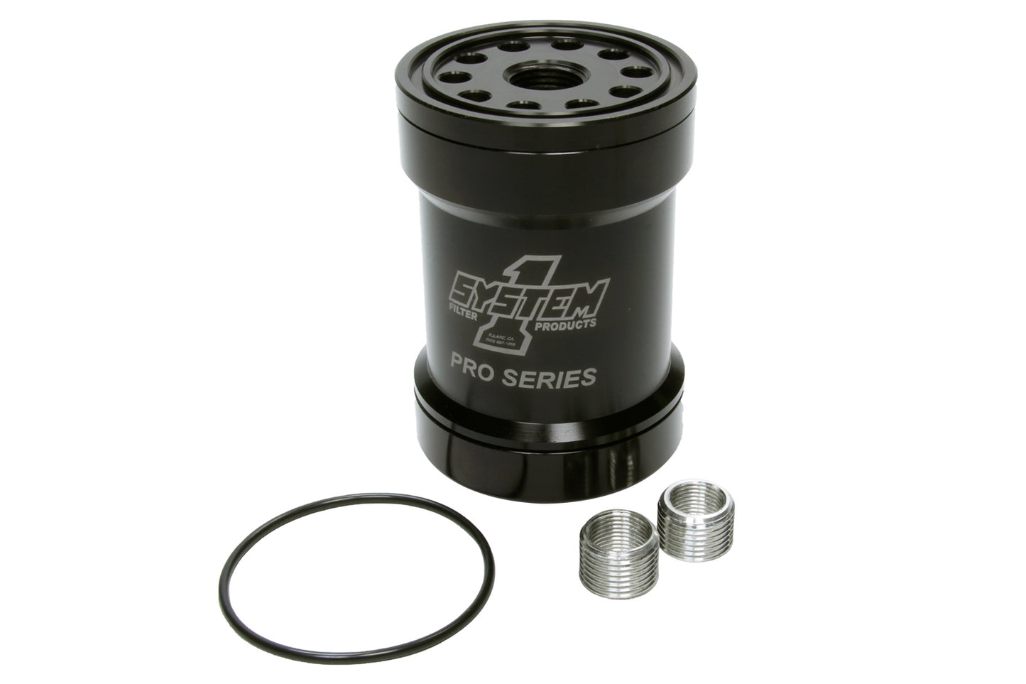 Billet Oil Filter w/Blt Cap 75 Micron - Black SYSTEM ONE