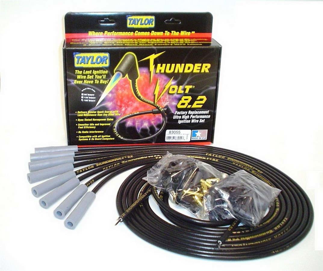 Univ Thundervolt Plug Wire Set 180 deg Black TAYLOR/VERTEX