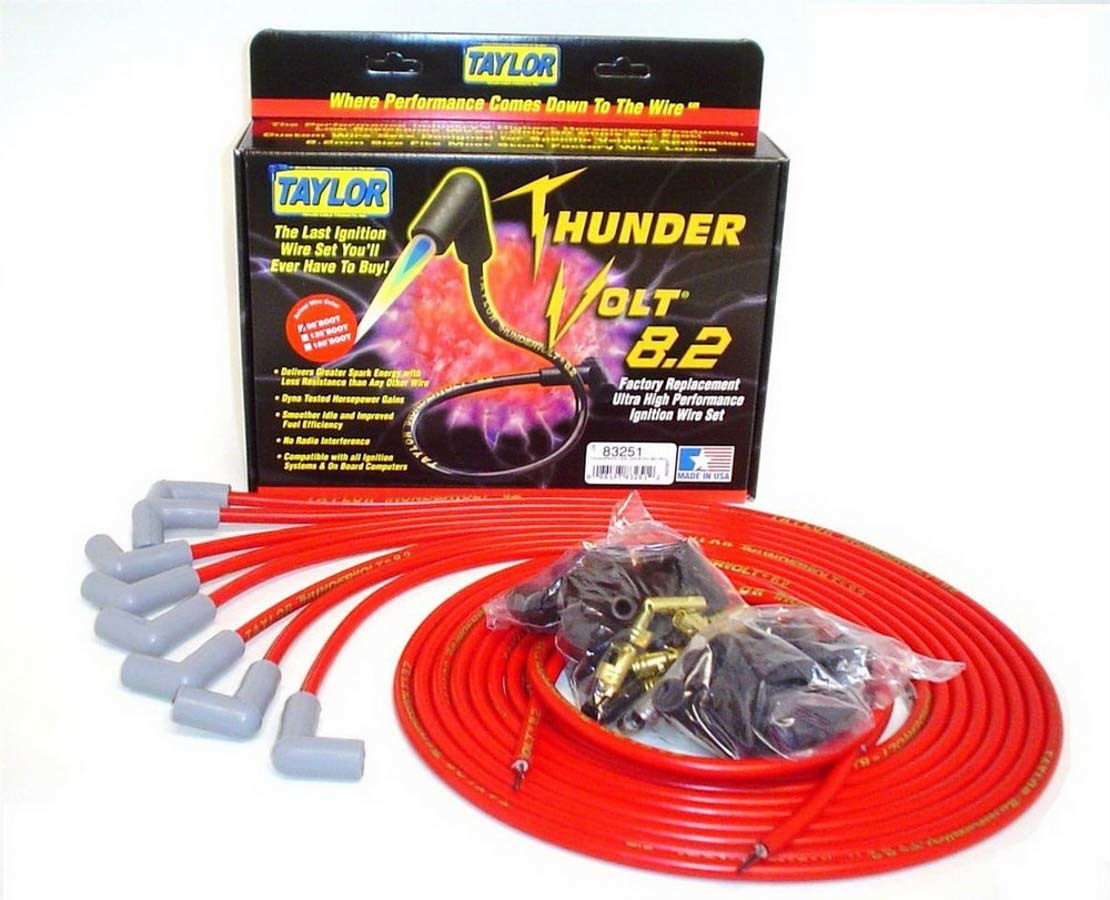 Univ Thundervolt Plug Wire Ste 90 deg Red TAYLOR/VERTEX