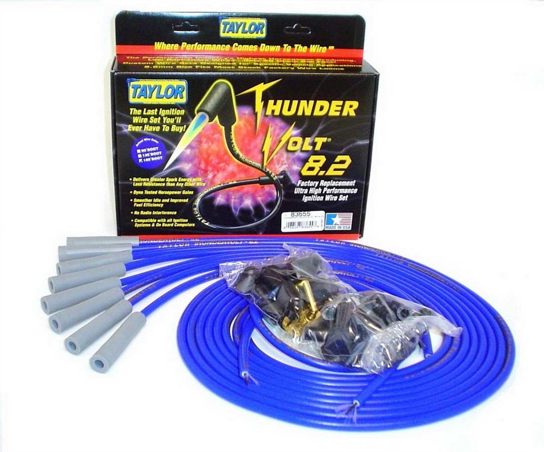 Univ Thundervolt Plug Wire Set 180 deg Blue TAYLOR/VERTEX