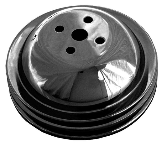 TRANS-DAPT BBC SWP Water Pump Pulley 2 Groove Black TRANS-DAPT