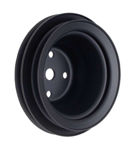 TRANS-DAPT BBC LWP Water Pump Pulley 2 Groove Black TRANS-DAPT