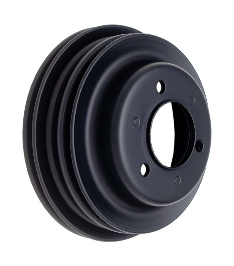 TRANS-DAPT BBC LWP Crankshaft Pulley 3 Groove Black TRANS-DAPT