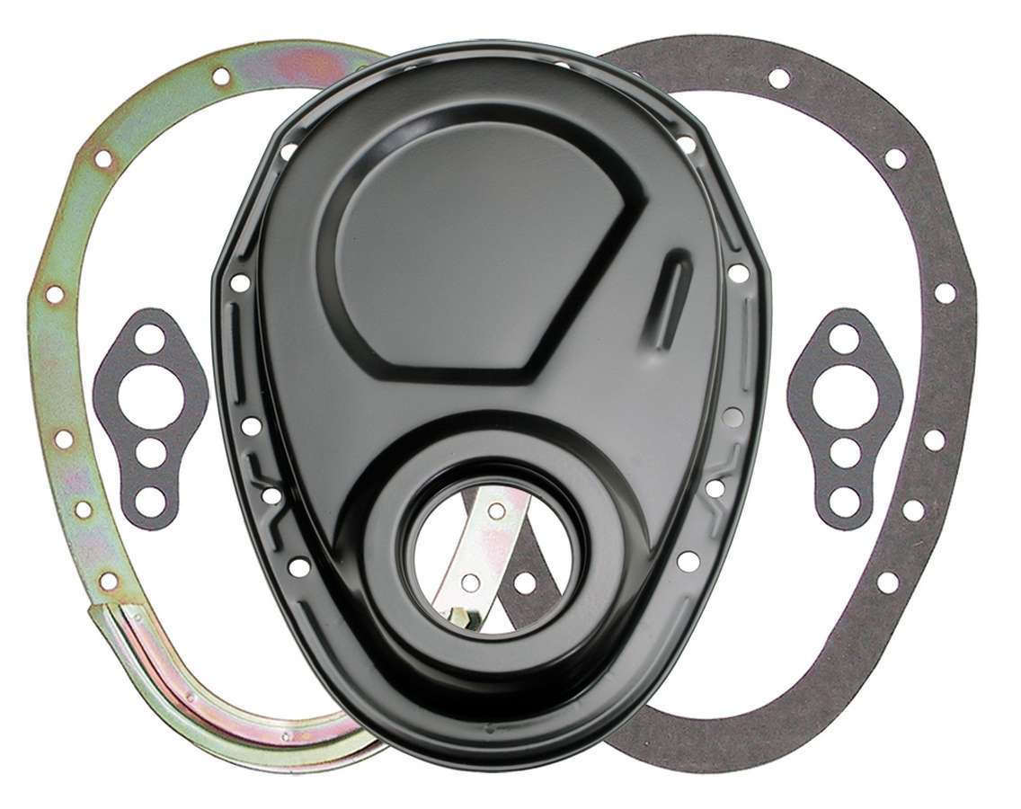 TRANS-DAPT SBC Black 2pc Timing Cover TRANS-DAPT