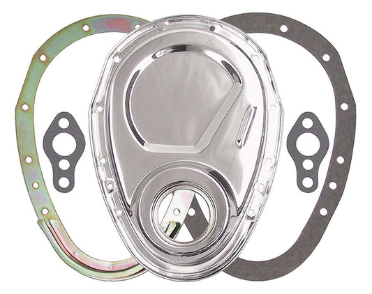 TRANS-DAPT SBC 2-Piece Timing Cover Chrome TRANS-DAPT