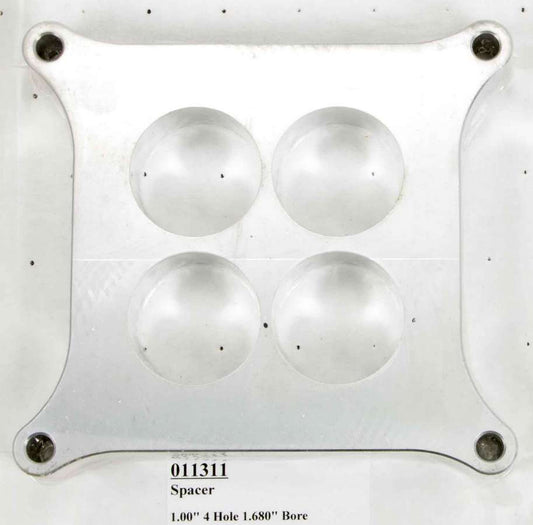 WILSON MANIFOLDS Carburetor Spacer - 4150 1in 4-Hole 1.680in WILSON MANIFOLDS