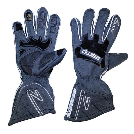 ZAMP Gloves ZR-50 Grey X-Lrg Lrg Multi-Layer SFI3.3/5 ZAMP